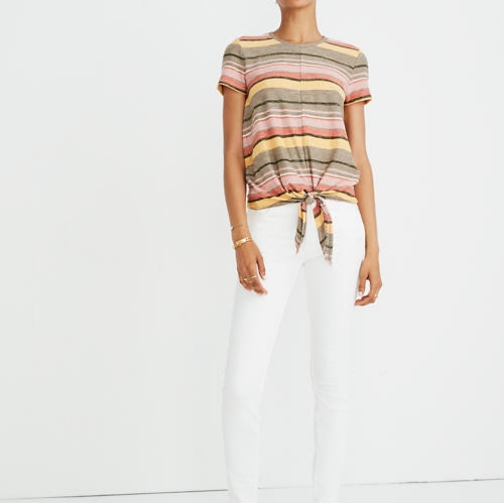 Madewell Texture & Thread Modern Tie Front Top - Picture 3 of 6